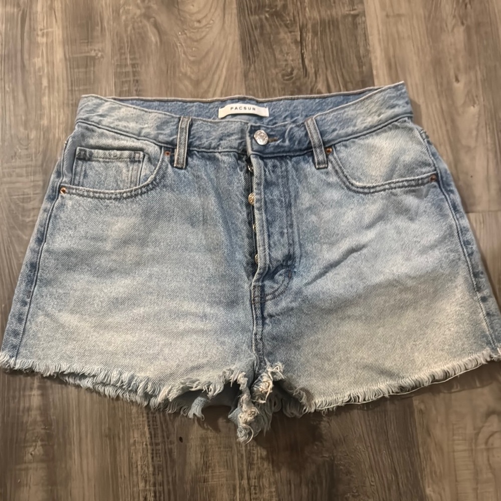 PacSun Blue Jean Shorts Distressed High-Waisted